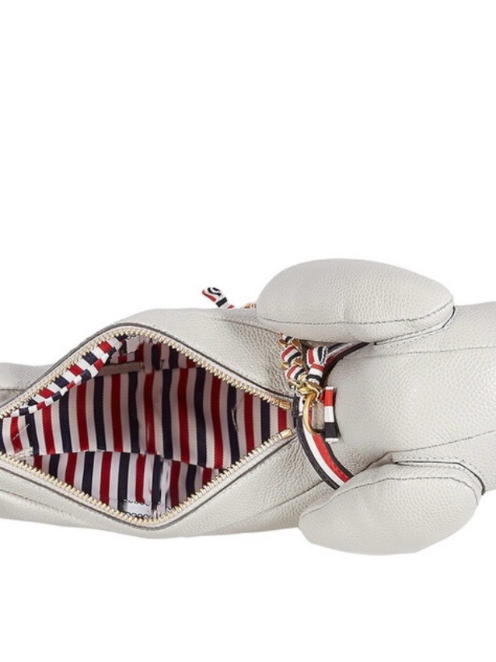 HÉCTOR Thom Browne Gray Dachshund-Shaped Leather Crossbody Bag with Gold - Picture 10 of 11
